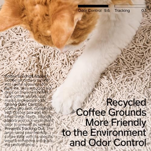 pidan Tofu Cat Litter with Recycled Coffee Grounds,Clumping,Flushable 1Pack