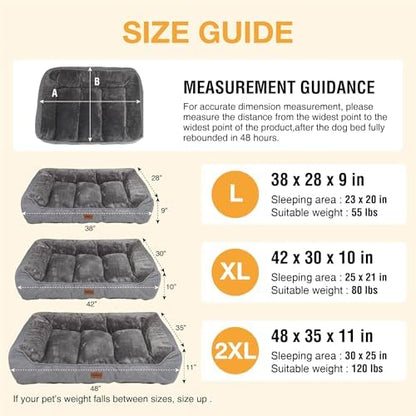 Orthopedic Dog Bed for Large Dogs, Supportive Dog Couch Bed
