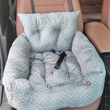 Dog Bed, Removable and Washable car Litter pet cat and Dog car Sofa Litter Suitable for Travelling. (Grey Check)