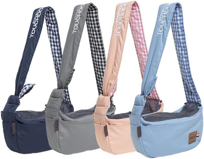 Pet Life ® Touchdog 'Toga-Bark' Over-The-Shoulder Hand-Free Back-Support Pet Carrier Purse Fashion Cat and Dog Carrier with Built-in Pockets