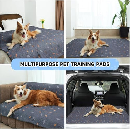 Sunheir Washable Pee Pads for Dogs Large 24" x 72" 2-Pack Reusable Puppy Pads Pet Training Pads, Absorb Dog Mats, Whelping Pad, Non-Slip Protects Against Urine Leakage, Runner Rug (Leaves - Pink)