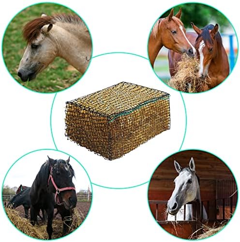 Riakrum 2 Pcs 47 x 20 x 20 Inch Large Square Bale Hay Net Horse