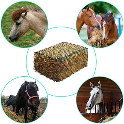 Riakrum 2 Pcs 47 x 20 x 20 Inch Large Square Bale Hay Net Horse