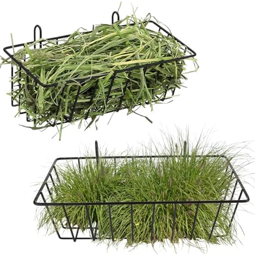 6 Pack Hay Feeder Rabbit with Hooks Heavy Duty, 9x4x3 Inch
