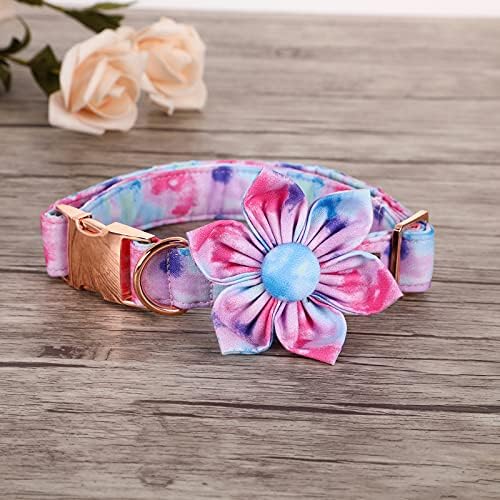 Elegant little tail Colorful Dog Collar for Female or Male Dogs, Flower Pet Collar Adjustable Dog Collars with Flower Gift for Small Dogs