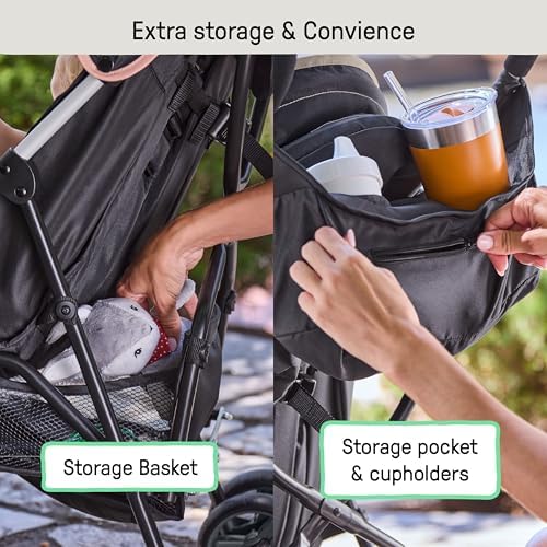 Ingenuity 3D Mini Convenience Stroller – Lightweight Stroller, Compact Fold, Multi-Position Recline, Canopy with Pop Out Sun Visor and More – Umbrella Stroller for Travel, Dusty Rose Pink