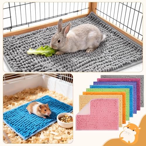 8 Pcs Guinea Pig Cage Liner, 16x12 Inch Washable Fleece Bedding Mat