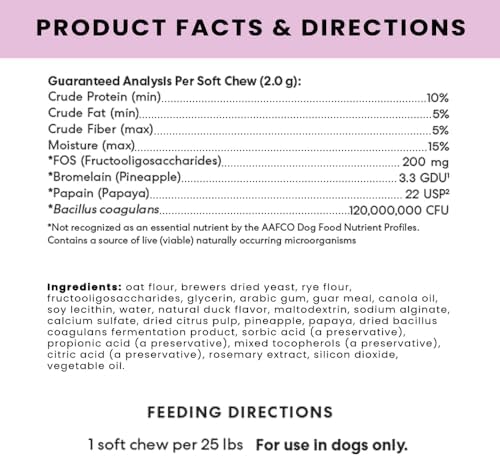 The Pets Table Probiotic Soft Chews Supplements, Duck Flavor, 60 Chews
