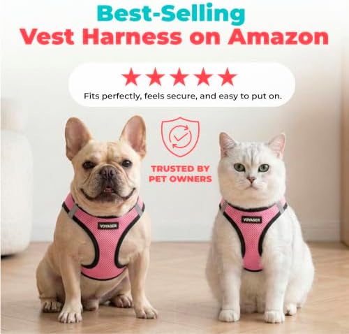 Voyager Step-in Air Dog Vest Harness - Pink/Black Trim, XX-Small