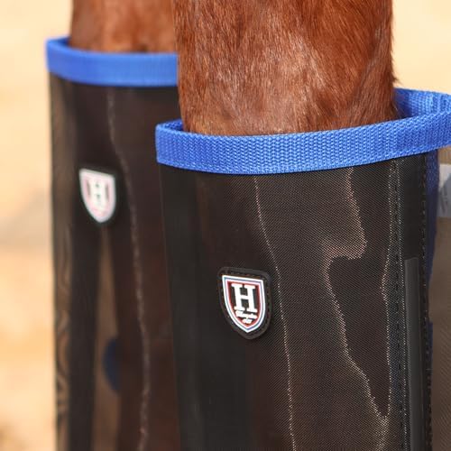 Harrison Howard Loose-Fitting Horse Fly Leggings Breathable, Tear-Resistant Fine Mesh Leg Guards Stay-on Comfortable Fly Boots (Set of 4)