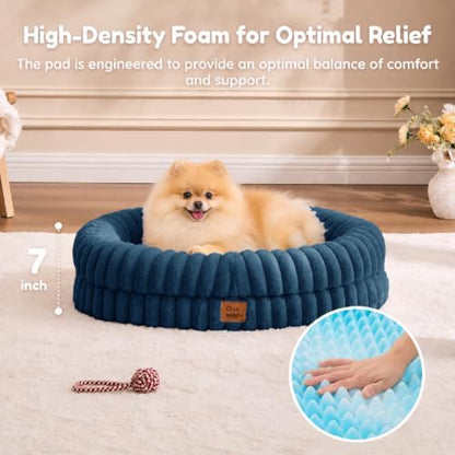 ChiXnuggle Orthopedic Dog Bed, Washable Cover, Faux Fur Bolster Pet Couch