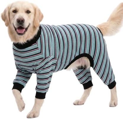 LovinPet Large Dog Pajamas, Pet Pajamas, Multi-Color Stripe, 2XL
