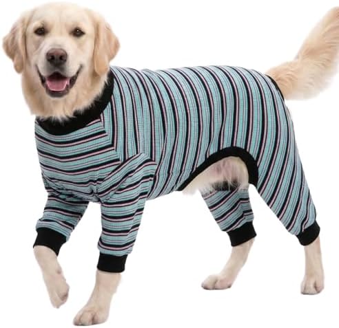 LovinPet Large Dog Pajamas, Pet Pajamas, Multi-Color Stripe, M