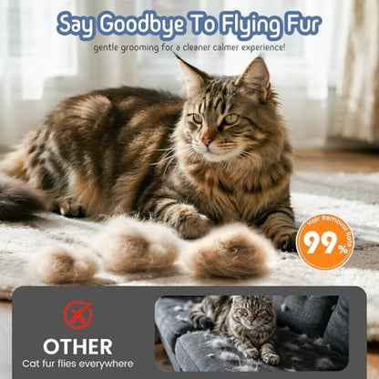 Dog & Cat Brush for Shedding, 2-in-1 Self Cleaning Deshedding Brush