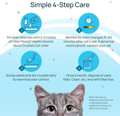 Litter Pearls Health Monitor Cat Litter, Unscented Micro Crystals (6 LB Bag) – Color Changing pH Indicator for Feline Health Tracking, 30-Day Odor Control, Dust Free and 60% Lighter (Pack of 2)