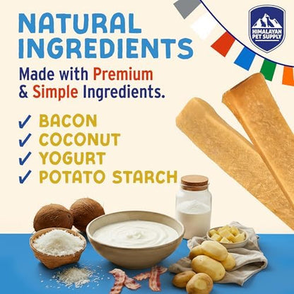 Himalayan Dog Chew Yogurt Sticks, Probiotic Dog Treats, Bacon, 5 Treats
