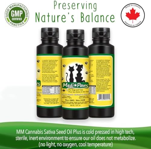 Hemp Oil for Dogs & Cats – Daily Hemp Supplement for Joint Health & Mobility, Supports Relaxation, Skin & Coat Health, Made with Hemp Seed Oil, 12 oz (355 mL)