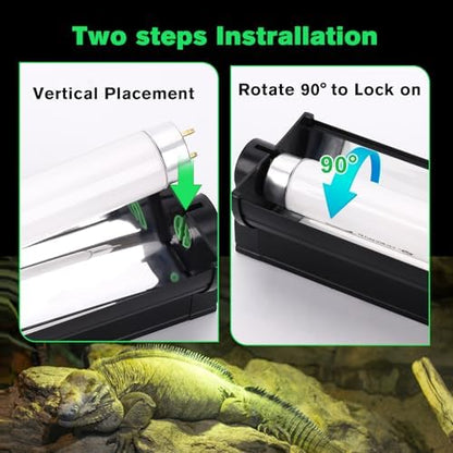 3-Pack UVB Reptile Light 10.0 Bulb 17W T8 Fluorescent Desert Lamp UVA for Bearded Dragon Tortoise Reptile & Amphibian