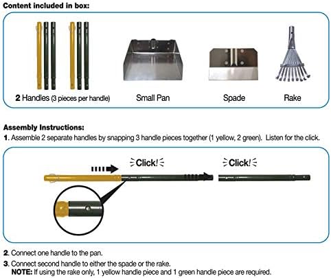 Four Paws Wee-Wee Pooper Scoopers for Dogs l Outdoor Rake l Spade & Pan l Pooper Scooper Set,Black