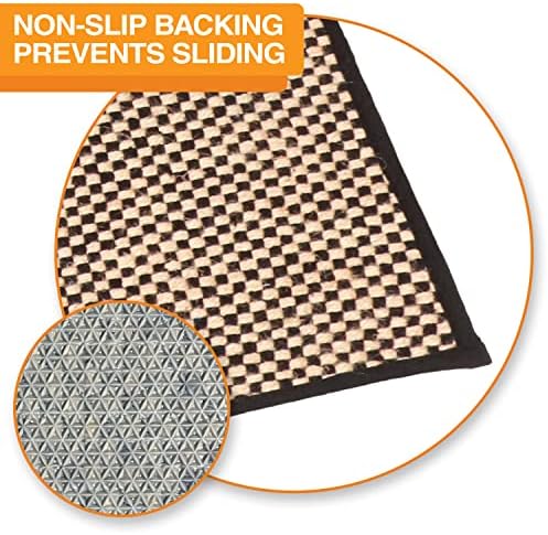 Neater Pets Jute Cat Litter Trapping Mat - Catches Spilled Litter Mess from Kitty Litter Box to Protect Floors, Soft on Cats Paws, Anti-Skid Backing, Easy to Clean, Checkered, 24" x 36"