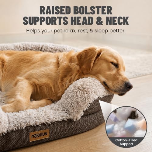 Miorun Fluffy Orthopedic Dog Beds Large Sized Dog, 48" Bolster Sofa Bed