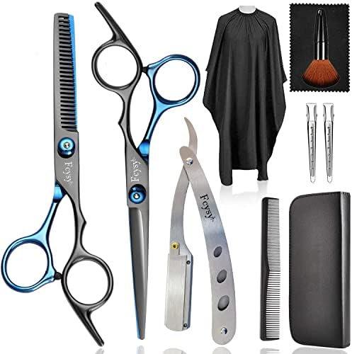 Hair Cutting Scissors Haircut Shears Kit, Fcysy Professional Barber Shears Set, Hairdressing Salon Scissors Blending Shears Barber Accessories for Hairdresser Home Use