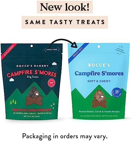 Bocce's Bakery Campfire S'Mores Soft Chewy Dog Treats (PB, Carob & Vanilla)