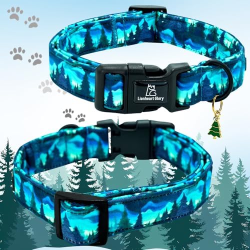 Lionheart glory Dog Collar Green Cute Collar for Medium Dogs Spring Summer Female or Male Collars Pets Gift Adjustable Heavy-Duty Pet Collars