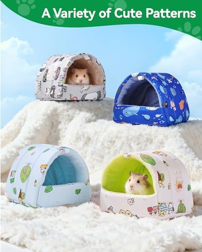 2 PCS Guinea Pig Hideout Guinea Pig House Guinea Pig Bed, Washable Hamster House Small Animal Cage Accessories for Mouse Chinchillas Hamsters Hedgehogs Ferrets Bearded Dragons and Rats