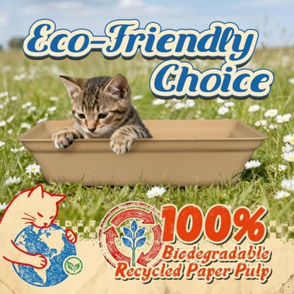 60-Pack Disposable Cat Litter Boxes: Leak-Proof & Odor-Control Cat Trays