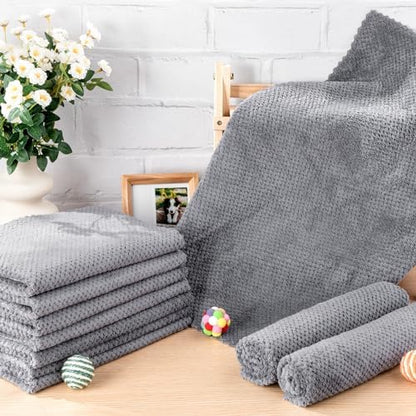 VitalCozy 10Pcs Guinea Pig Cage Liner Washable, Grid, 18x24 Inch, Gray