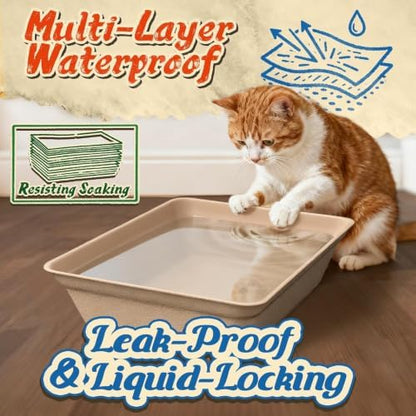 60-Pack Disposable Cat Litter Boxes: Leak-Proof & Odor-Control Cat Trays