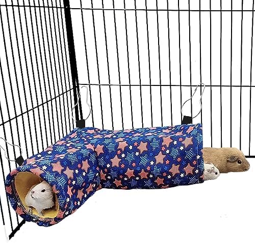 EAEDMY Guinea Pig Rat Ferret Hammock, Small Animal Corner Tunnel & Tubes & Bed for Hedgehog Piggy Chinchilla Hideout Toys and Cage Accessories