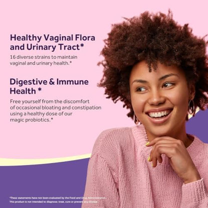 Doctor's Recipes Women's Probiotic, 120 Caps 50 Billion CFU 16 Strains, with Organic Cranberry, Digestive Immune Vaginal & Urinary Health, Shelf Stable, Delayed Release, No Soy Gluten Dairy