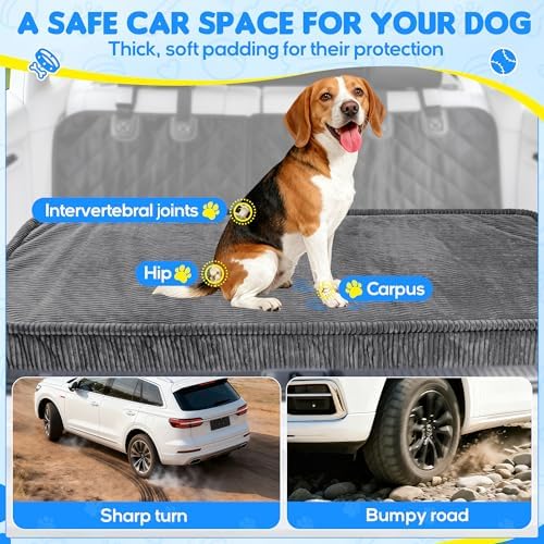 Loiion Dog Car Bed, Non-Slip Backseat Extender Pet Mat 50"x24.6"x4"