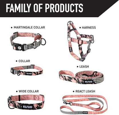 Wolfgang Heavy Duty Adjustable Dog Harness, Pull-Tested to Over 800 lbs for Walking & Training, HoundsPink Print, Extra Large