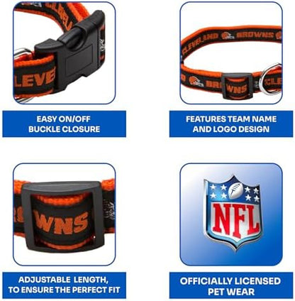 Pets First NFL Cleveland Browns Licensed PET Collar, Large - Heavy-Duty, Strong, and Durable Dog Collar. Available in 31 Football Teams and 4 Sizes