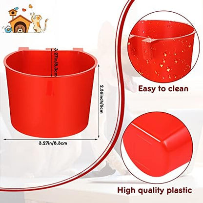 Suclain 30 Pcs Seed Cups for Bird Cages, Hanging Plastic Cage Feeders