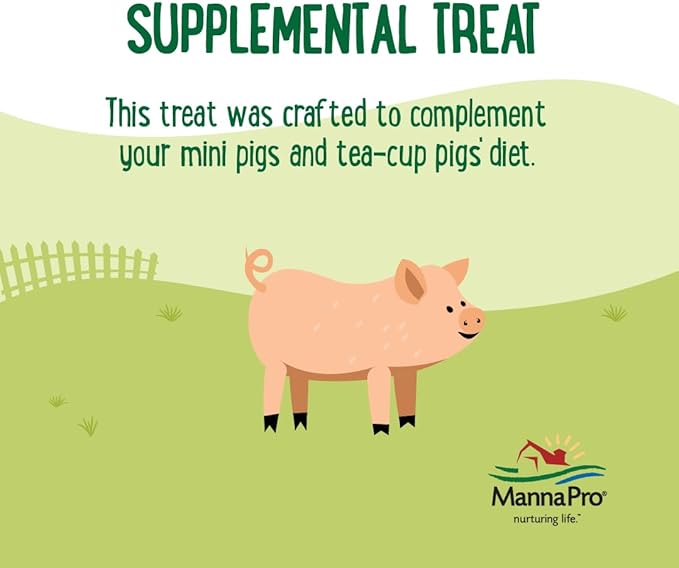 Manna Pro Farmhouse Favorites Mini Pig Treats, Baked Snack for Mini and Teacup Pigs, Hand-Mixed, Peanut Butter Flavored, Supports Training and Bonding, Premium Treats for Small Pigs, 3 lb Bag