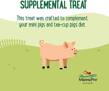 Manna Pro Farmhouse Favorites – Mini Pig Treats – Baked Snack for Mini & Tea-Cup Pigs – Hand Mixed Pig Treat – Peanut Butter Flavored – 3lb Bag (Pack of 2)