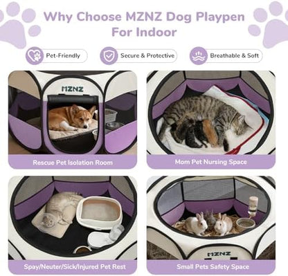 Dog Cat Small Animal Puppy Playpen Crate, Medium, Purple