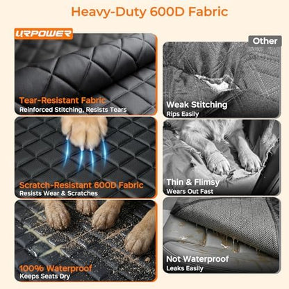 URPOWER XL Dog Seat Cover for Full-Size Truck Back Seat, Waterproof Hammock