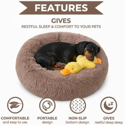 Whiskers & Friends Small Dog Bed, Fluffy Washable Puppy Bed for Small Dogs