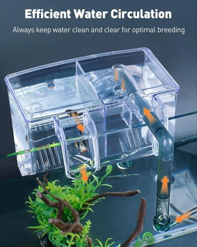 Pawfly Aquarium Breeding Box Fish Tank Hatchery Incubator Acrylic Breeder Box for Baby Fish Shrimp Betta Clownfish Small Isolation Box for Aggressive Fish Guppy