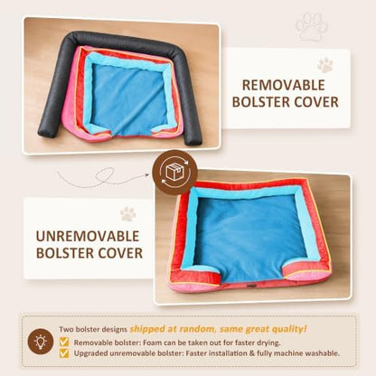 Comfort Expression Orthopedic Dog Bed for Extra Large Dogs with Bolster