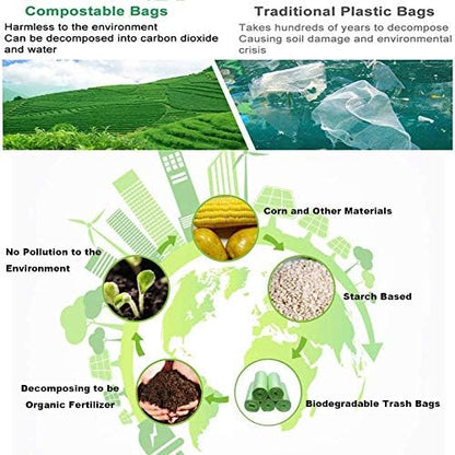 2 Gallon Compostable Trash Bags 100 Count