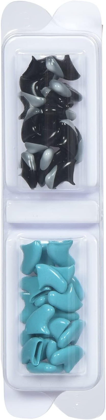 Kitty Caps Nail Caps for Cats, Black with Gray Tips & Baby Blue - Safe, Stylish & Humane Alternative to Declawing Stops Snags & Scratches, Medium (9-13 lbs), 40 Count - 3 Pack
