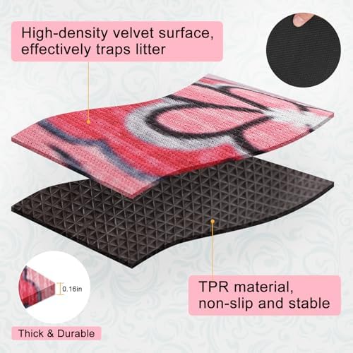 BEAUTYZOO Cat Litter Mat, 28" x 36" Large Litter Trapping Mat, Waterproof