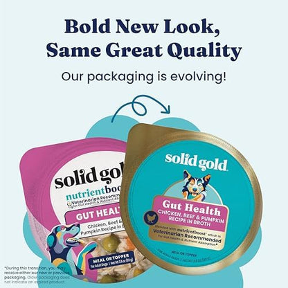 Solid Gold Wet Dog Food Topper, Chicken & Beef, Sensitive Stomach, 6ct