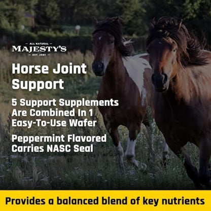 Majesty's Flex HA Wafers - Superior Performance Horse/Equine Joint Support Supplement - HA, Vitamin C, Yucca, Glucosamine (Peppermint, 2 Pack (120 Count Total))